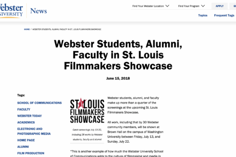 Webster Students, Alumni, Faculty in St. Louis Filmmakers Showcase